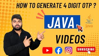 #java l How to generate a 4 Digits OTP using the Java programming language.#javatutorial#viral