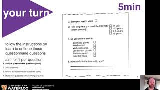 MSCI343 - HCI /// 2020F /// L15 Questionnaires (Part 1/5)