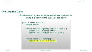 The Object Superclass