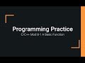 C++ Programming Examples 08-1  Creating a Basic Function