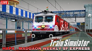 Monsoon Journey in 22908 Hapa - Madgaon Weekly SF Express • Indian Train Simulator • MSTS LIVE