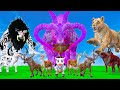 Giant Tiger wolf Attacks Mokey Chase Cow Cartoon Buffalo Gorilla Saved By Woolly Mammoth Elephant