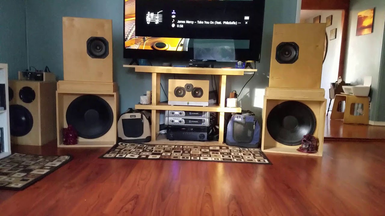 DIY Speakers, AN Super 8 Over 18" H-Frames, Electronica - YouTube