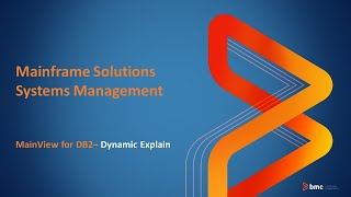 MainView for Db2 - Dynamic Explain function