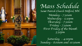 Saturday 4:00pm Mass from Saint Patrick Church, Milford, NH