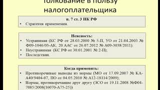 Лекция 4  Толкование налоговых норм / Lecture 4 the Interpretation of tax provisions