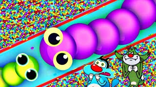 Snake.io Biggest Slither worm Saamp Wala game oggy with jack funny in Hindi