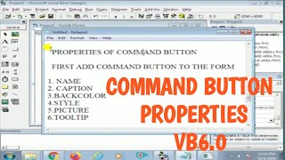 COMMAND BUTTON PROPERTIES SETTING VB6.0