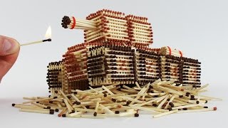 How to Make a Tank from Matches Without Glue ! Will I Burn it ?