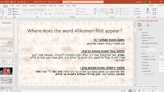 Rabbi Shaya First - Ta'amei Ha'mitzvot Searching for the Meaning of Afikoman