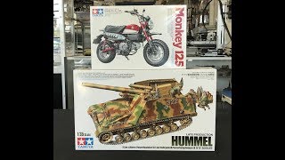 New Tamiya plastic model kits coming soon 1/35 Hummel and 1/12 Honda Monkey