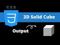 3D Solid Cube using HTML and CSS tutorial for beginners #coding #tutorial #css