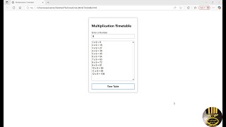 How to Create a Multiplication Timetable Using JavaScript with HTML and CSS
