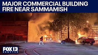 Crews battle massive fire at WA landscaping company near Sammamish