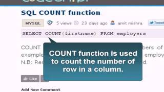 MySQL Tutorial : count function