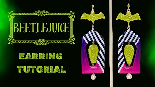 🎃 How to Make Beetlejuice-Inspired Polymer Clay Earrings at Home: DIY Jewelry Tutorial 🎃