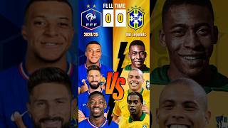 France vs Brazil old legends | Players Comparison #footballshorts #football #mbappe