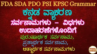 FDA SDA Kannada Grammar, Kannada Vyakarana, ಕನ್ನಡ ವ್ಯಾಕರಣ ಸರ್ವನಾಮಗಳು, Sarvanama \u0026 Its Types With Ex