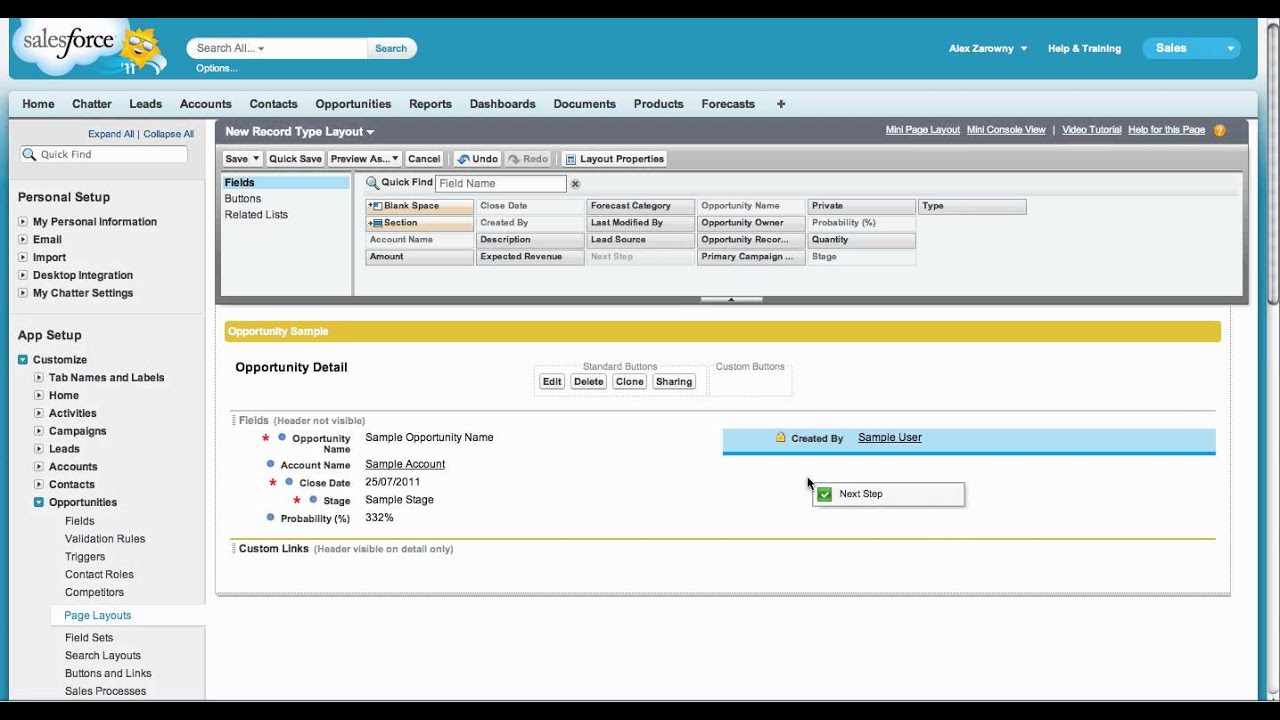 Creating A Record Type And Page Layout In Salesforce Youtube
