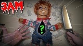 SCARY) CUTTING OPEN HAUNTED CHUCKY DOLL AT 3AM!!  WHAT'S INSIDE HAUNTED DOLL*