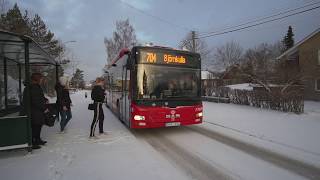 Sweden, Stockholm, bus 704 ride from Prostvägen to Huddinge railway station