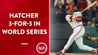 Billy Hatcher goes 3-for-3 in Game 1 of the 1990 World Series