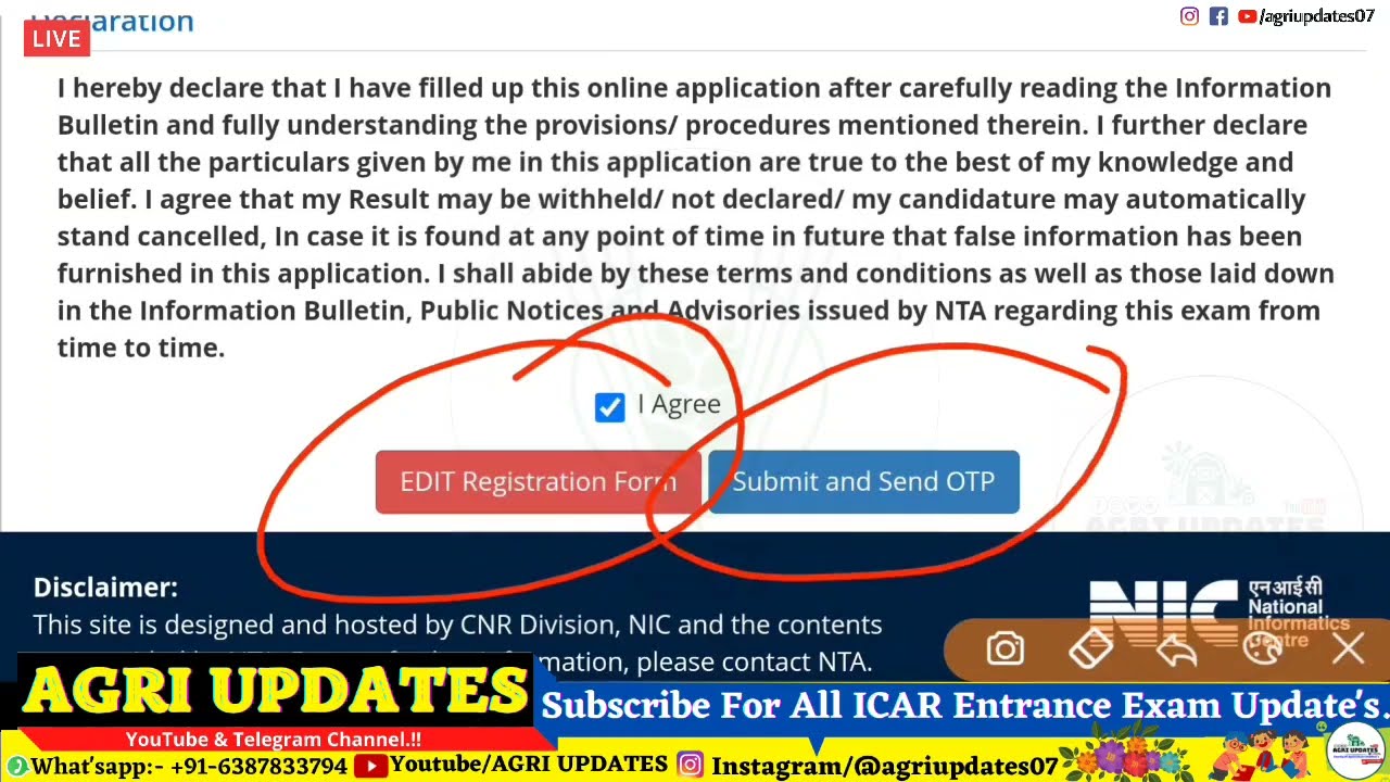 How To Fill Icar Application Form Step By Step All LIVE🔴 | ICAR 2022 ...