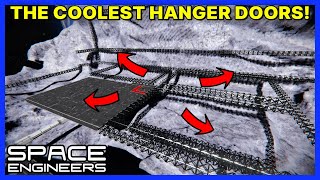 Building the COOLEST HANGAR DOORS POSSIBLE! - Vanilla SPACE ENGINEERS Survival - Ep 30