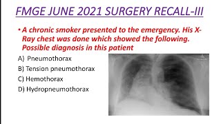 SURGERY FMGE JUNE 2021 RECALL FMGE SURGERY RECALL MCQ Image Based Question #drclinical #fmgejune2021