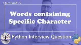 Words Containing Characters | Python Interview Questions | Data Engineer Interview Questions | FAANG