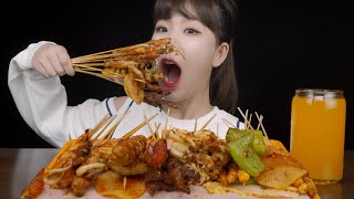 MUKBANG ASMR/ 吃播｜深夜狂撸串串～今天吃油炸串串/咀嚼音