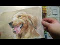 how to paint a golden retriever with watercolor. paint a dog. 수채화로 골드 리트리버 그리기. 강아지 그리기.