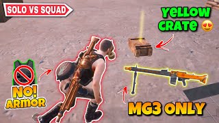 No Armor ❌ + Mg3 Ony Solo vs Squad Challenge 😍 - Pubg Metro Royale Chapter 22