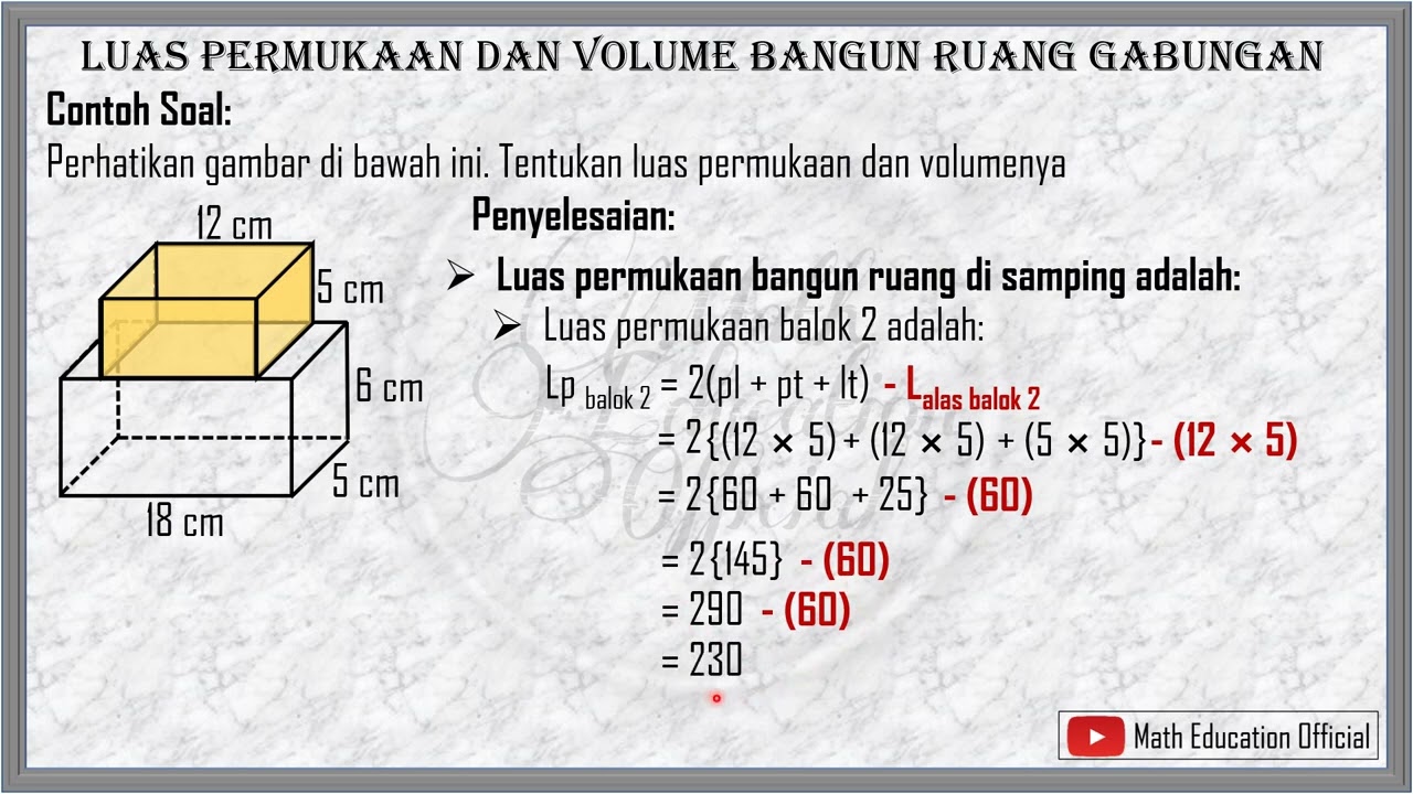 Menghitung Volume Bangun Ruang Gabungan - YouTube