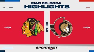 NHL Highlights | Blackhawks vs. Senators - March 28, 2024