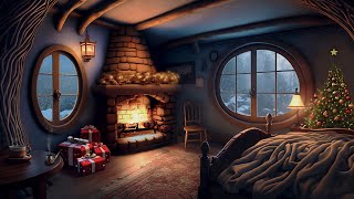 It's Christmas in Hobbiton - Cozy Hobbit Bedroom Ambience - Soothing Fireplace & Howling Wind Sounds