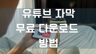 유튜브 자막 한번에 무료 다운방법 4K