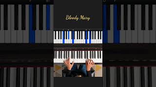 Bloody Mary with Chords (Piano Tutorial) #shorts