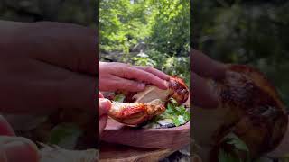 Su Değirmeni ile Dere Akıntısında Tavuk Çevirme 🐔 - Cooking Chicken in a Stream With a Watermill