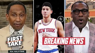 FIRST TAKE | Stephen A. Smith BREAKING: Devin Booker wants to play for Knicks after Suns eliminated