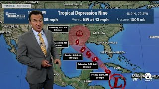 Tropical Depression 9 forms in Caribbean