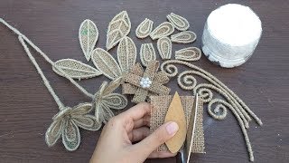 Easy Flower Vase Showpiece Idea With Jute & Burlap || Best of Waste Home Decor art and Craft