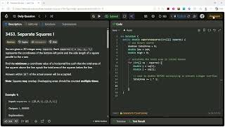 3453. Separate Squares I | Leetcode | Java | Medium problem