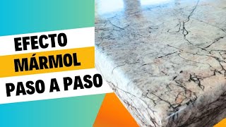 EFECTO MÁRMOL muy fácil de PINTAR en MDF  #granito #marmol #formica #MDF