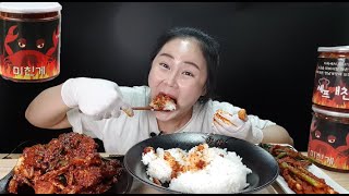 미친게먹방:) 하다하다 미친게가 나타났네요.. 미친게장에 밥비비고 라면까지 야무지게 먹방 spicy mukbang