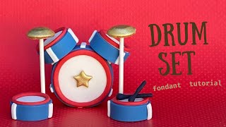 LOOK how I make this fondant DRUM SET.  Easy step by step tutorial