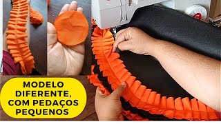 TAPETE DE RETALHOS  DIFERETE USANDO PEDACINHOS DE MALHA PEQUENOS!