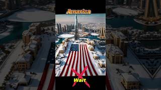 America Flag Cover on Snowy Burjkhalifa #shorts #dubai #islam #snow