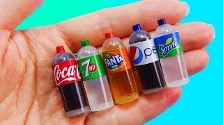 5 DIY MINIATURE DRINK IDEAS ~ Coca-Cola, Pepsi, etc. Realistic Hack and Craft !
