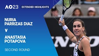 Nuria Parrizas Diaz v Anastasia Potapova Extended Highlights | Australian Open 2023 Second Round
